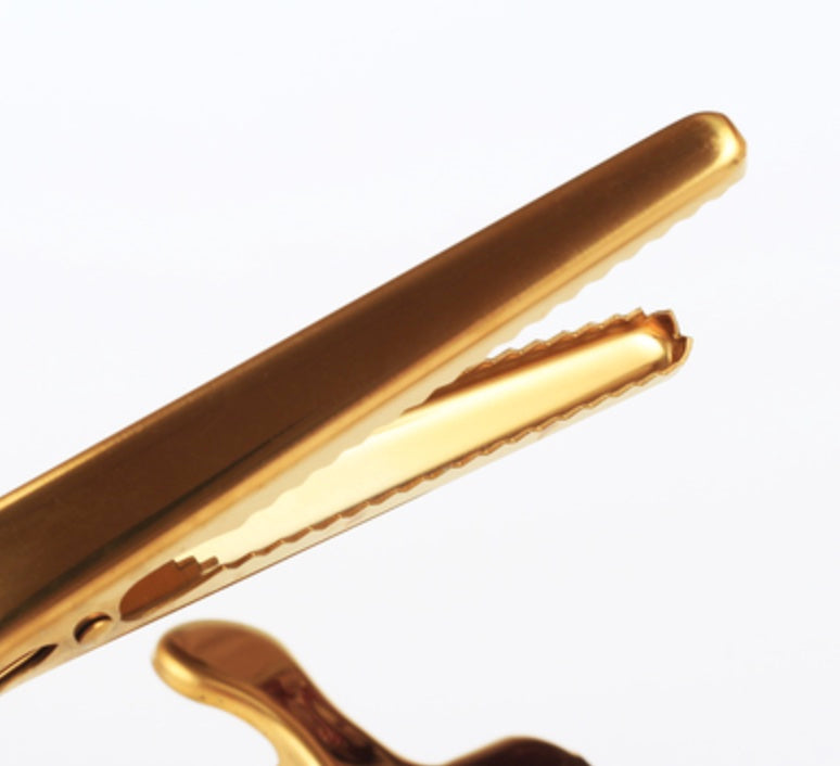 Metallic golden packaging sealing Clip, gold colour, Medium