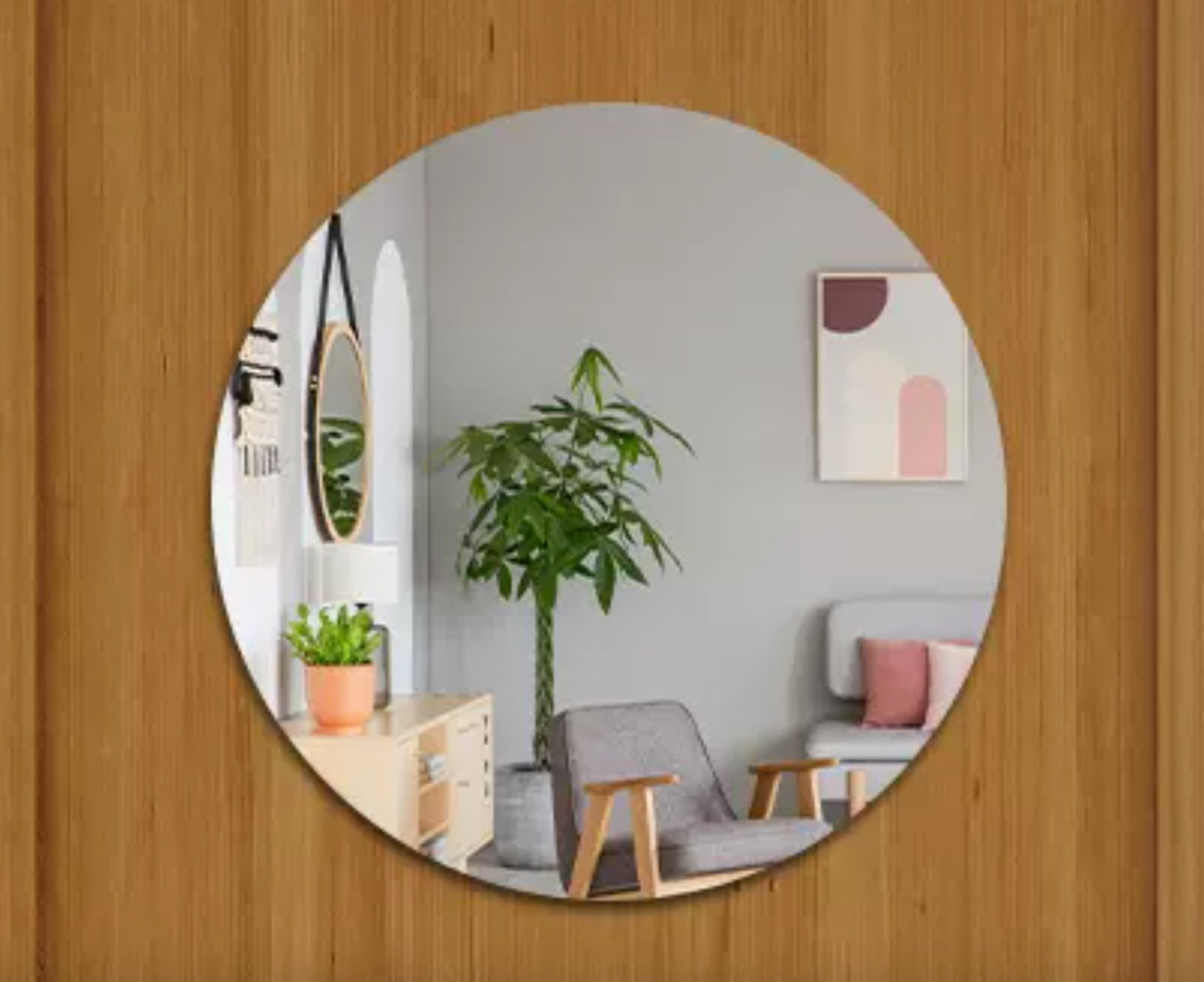 Round break-resistant lightweight adhesive mirror 40cm