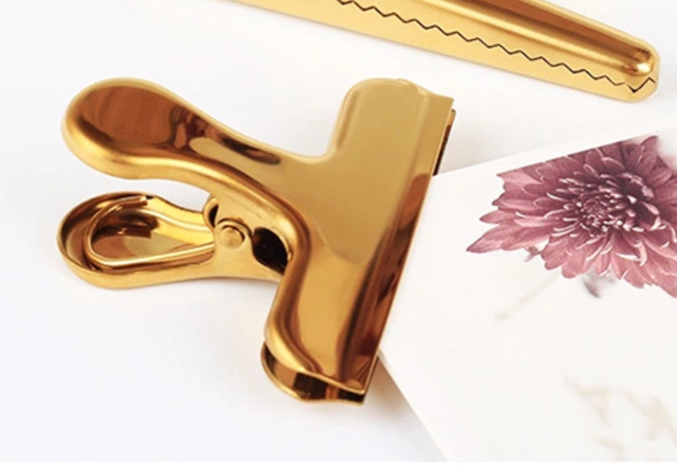 Metallic golden Drawing board/ Notebook Paper Clip, gold colour