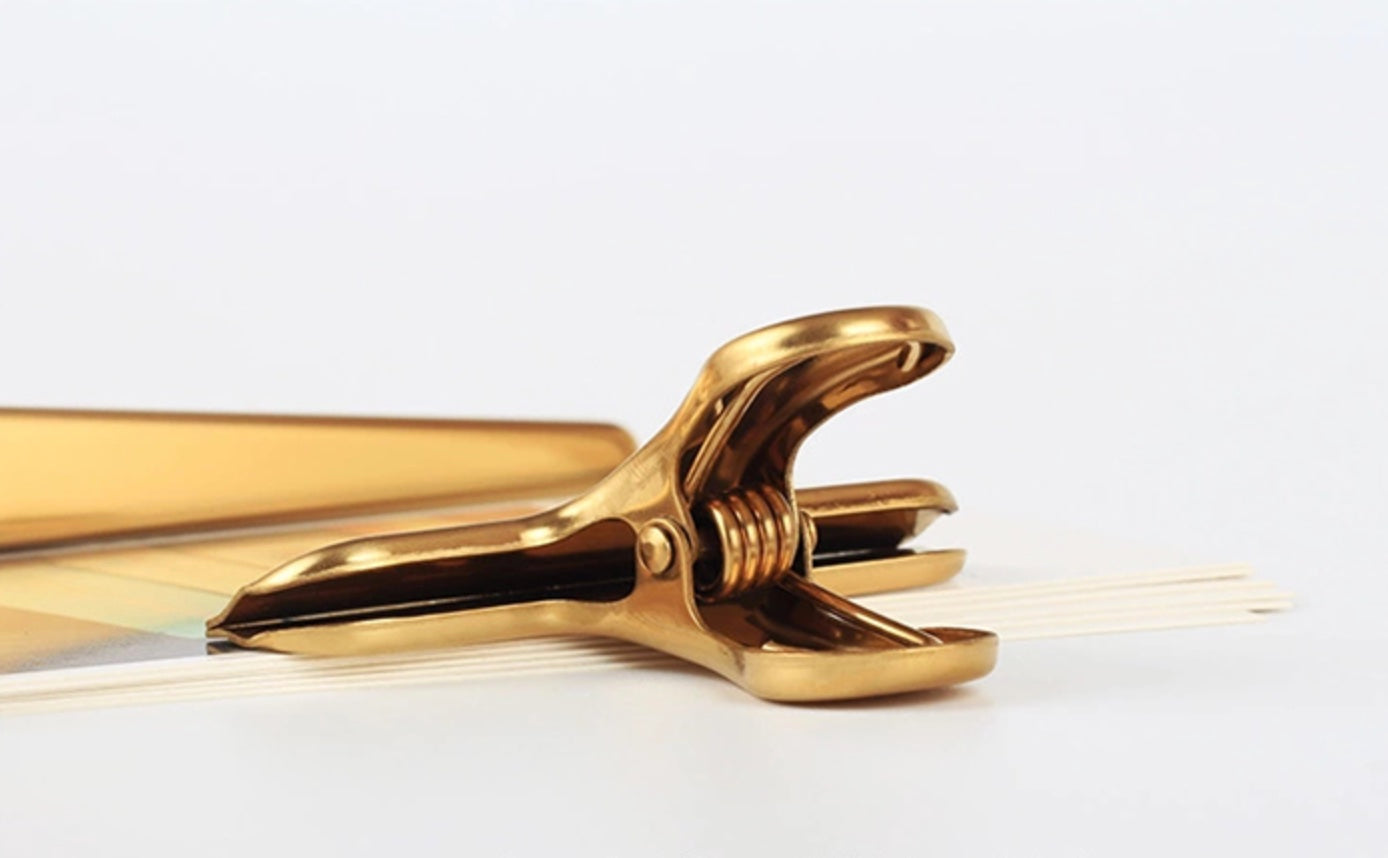 Metallic golden Drawing board/ Notebook Paper Clip, gold colour