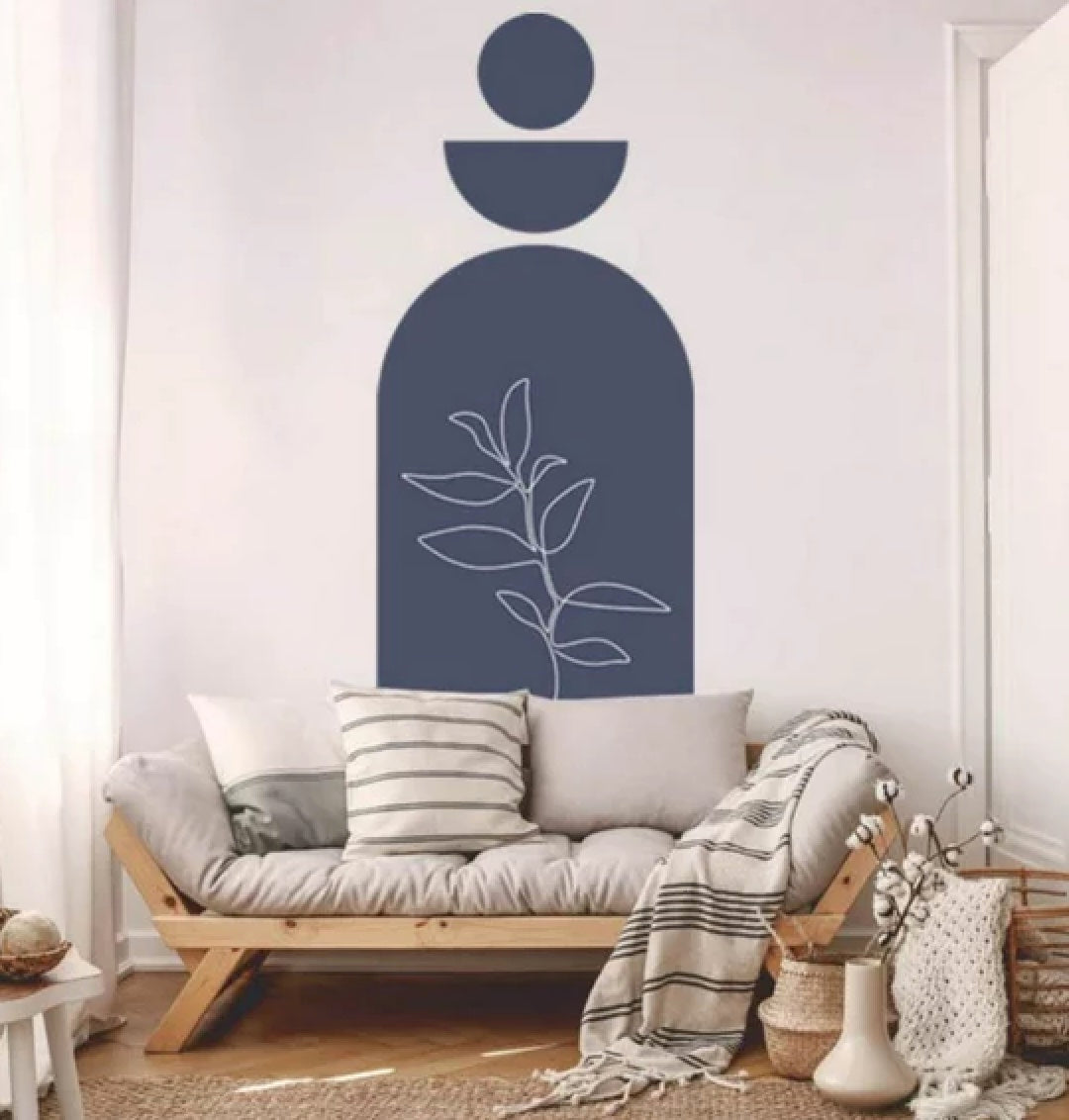 Peel and stick deep blue Arch wall sticker, 120 cm