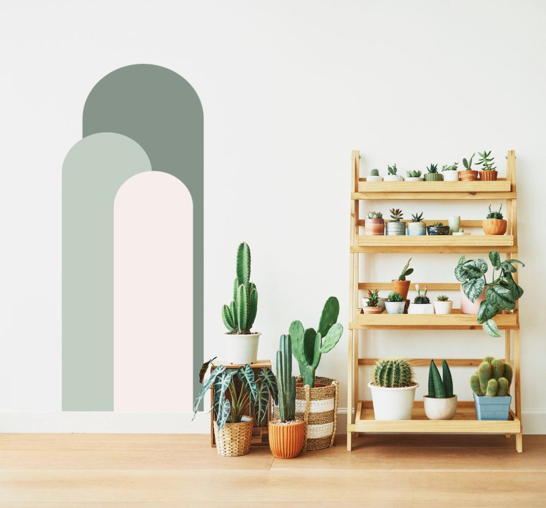 Light green Peel and stick Arches, wall sticker, 140 cm