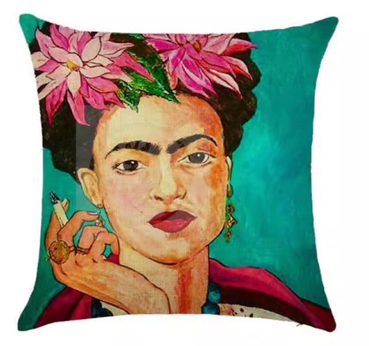 Frida Kahlo printed linen Cushion cover, 45cm