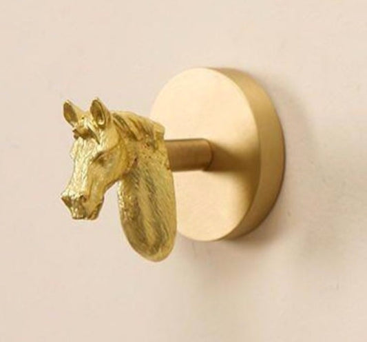 Hanger, horse design, light gold colour metal, mat finish